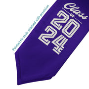 Purple Class of 2024 Graduation Stole/Sash With Classic Tips - Endea Graduation