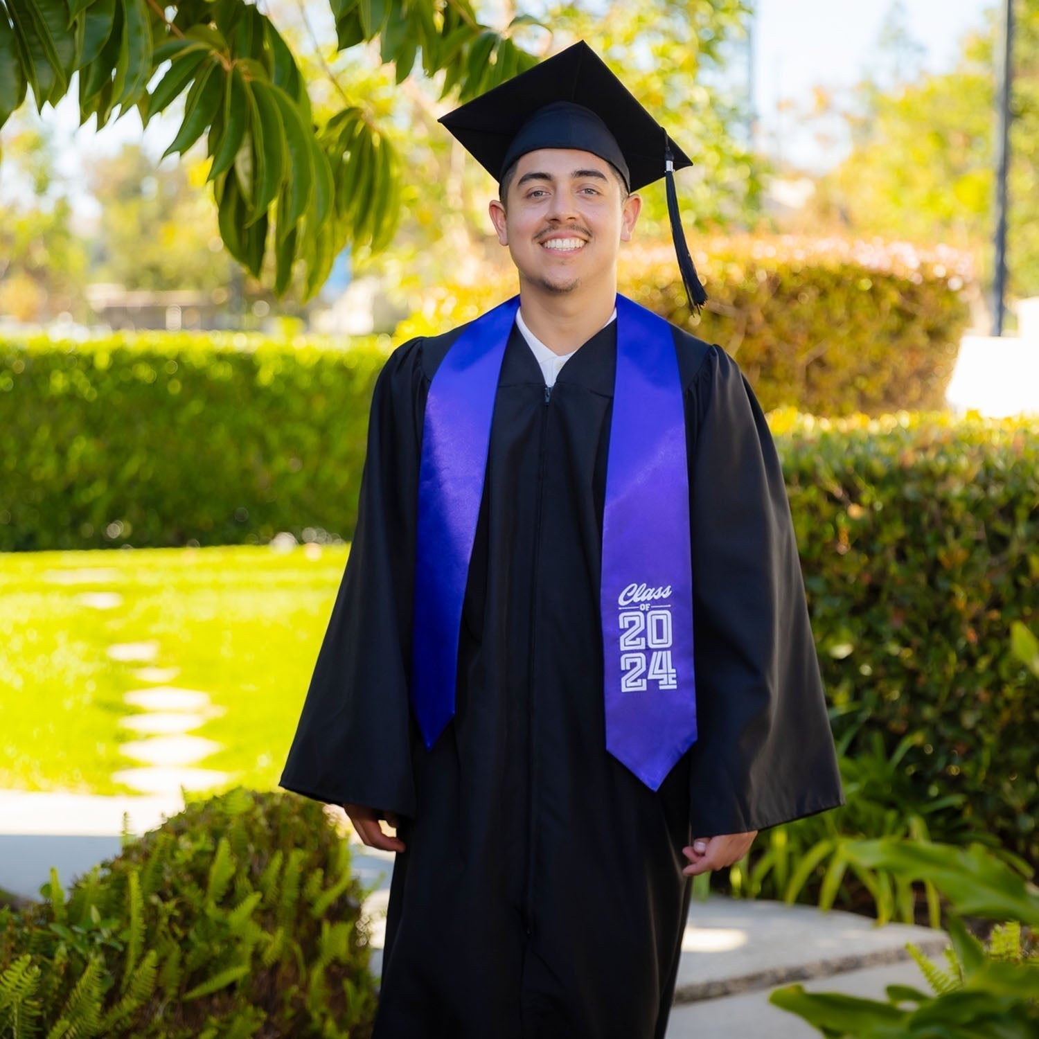 Purple Class of 2024 Graduation Stole/Sash With Classic Tips - Endea Graduation