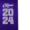 Purple Class of 2024 Graduation Stole/Sash With Classic Tips - Endea Graduation