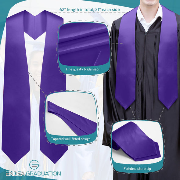 Purple Graduation Stole - Endea Graduation