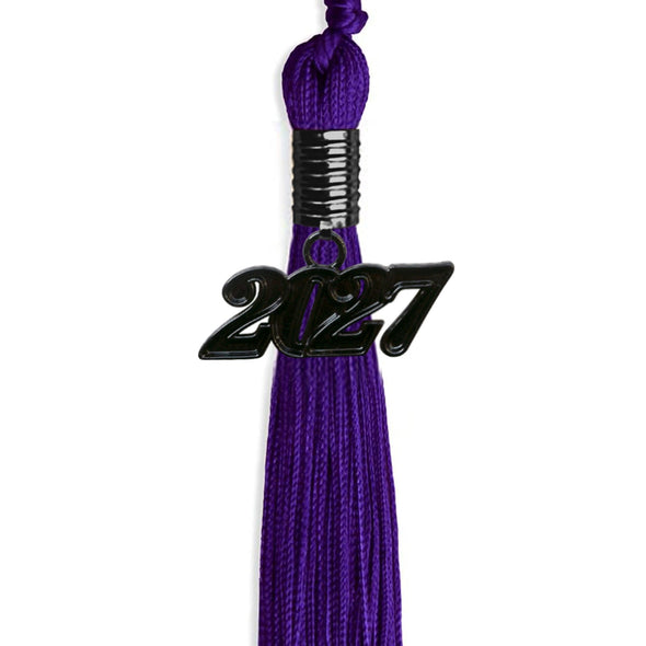 Purple Graduation Tassel With Black Date Drop - Endea Graduation