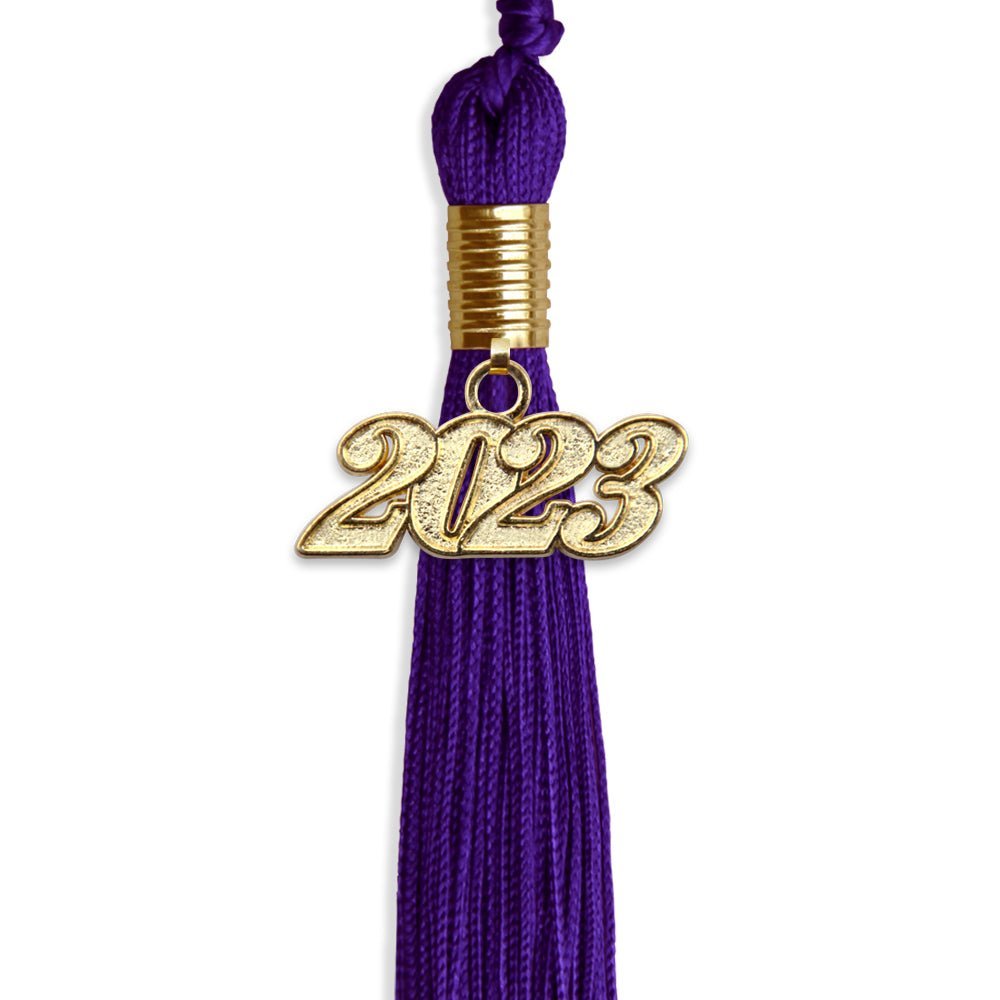 Purple Graduation Tassel With Gold Date Drop - Endea Graduation