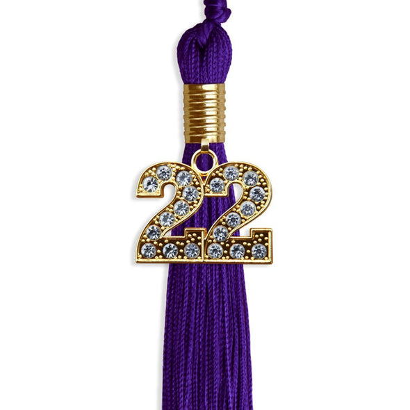 Purple Graduation Tassel With Gold Date Drop - Endea Graduation