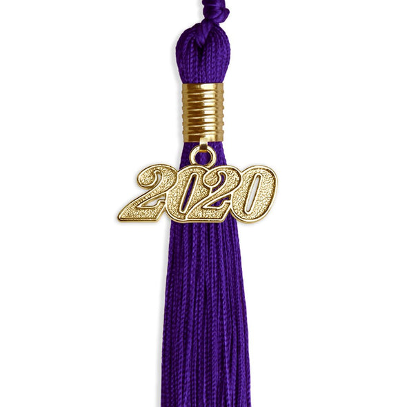 Purple Graduation Tassel With Gold Date Drop - Endea Graduation