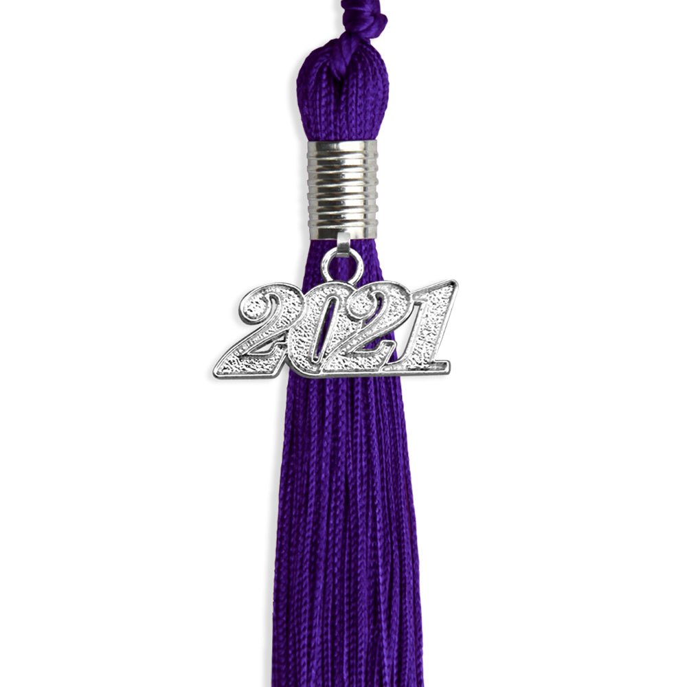 Purple Graduation Tassel With Silver Date Drop - Endea Graduation