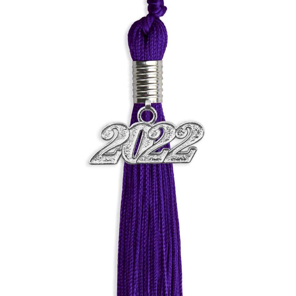 Purple Graduation Tassel With Silver Date Drop - Endea Graduation