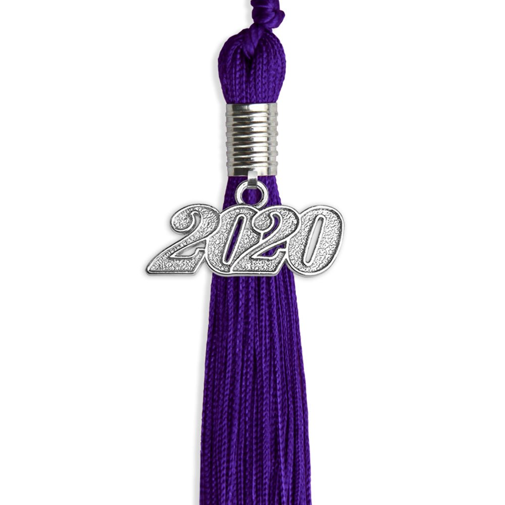 Purple Graduation Tassel With Silver Date Drop - Endea Graduation