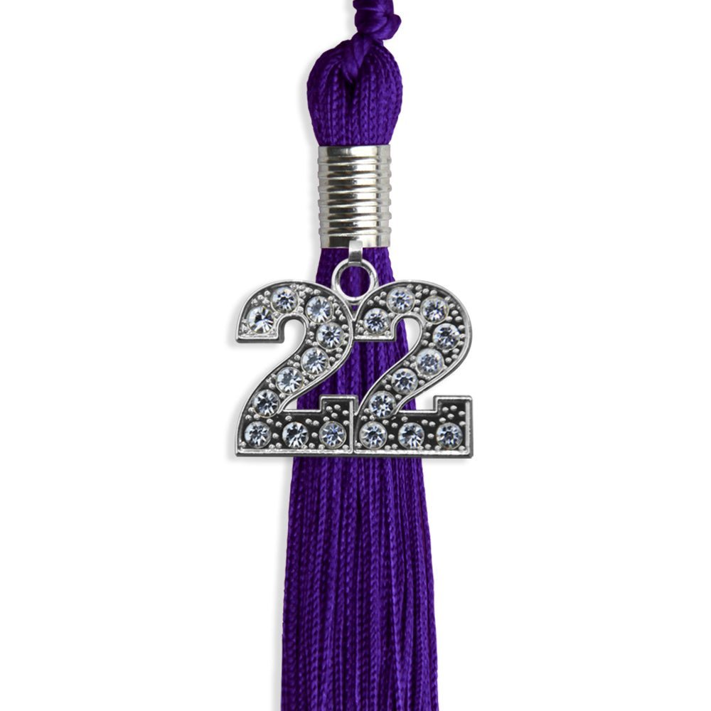 Purple Graduation Tassel With Silver Date Drop - Endea Graduation