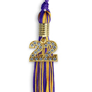 Purple/Gold Mixed Color Graduation Tassel With Gold Date Drop - Endea Graduation