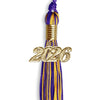 Purple/Gold Mixed Color Graduation Tassel With Gold Date Drop - Endea Graduation
