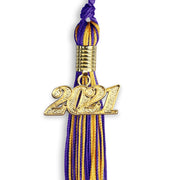 Purple/Gold Mixed Color Graduation Tassel With Gold Date Drop - Endea Graduation