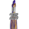 Purple/Gold Mixed Color Graduation Tassel With Silver Date Drop - Endea Graduation