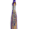 Purple/Gold Mixed Color Graduation Tassel With Stacked Silver Date Drop - Endea Graduation