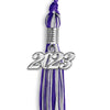 Purple/Silver Mixed Color Graduation Tassel With Silver Date Drop - Endea Graduation