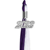 Purple/White Graduation Tassel With Silver Date Drop - Endea Graduation