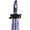Purple/White Mixed Color Graduation Tassel With Black Date Drop - Endea Graduation