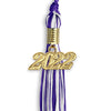 Purple/White Mixed Color Graduation Tassel With Gold Date Drop - Endea Graduation