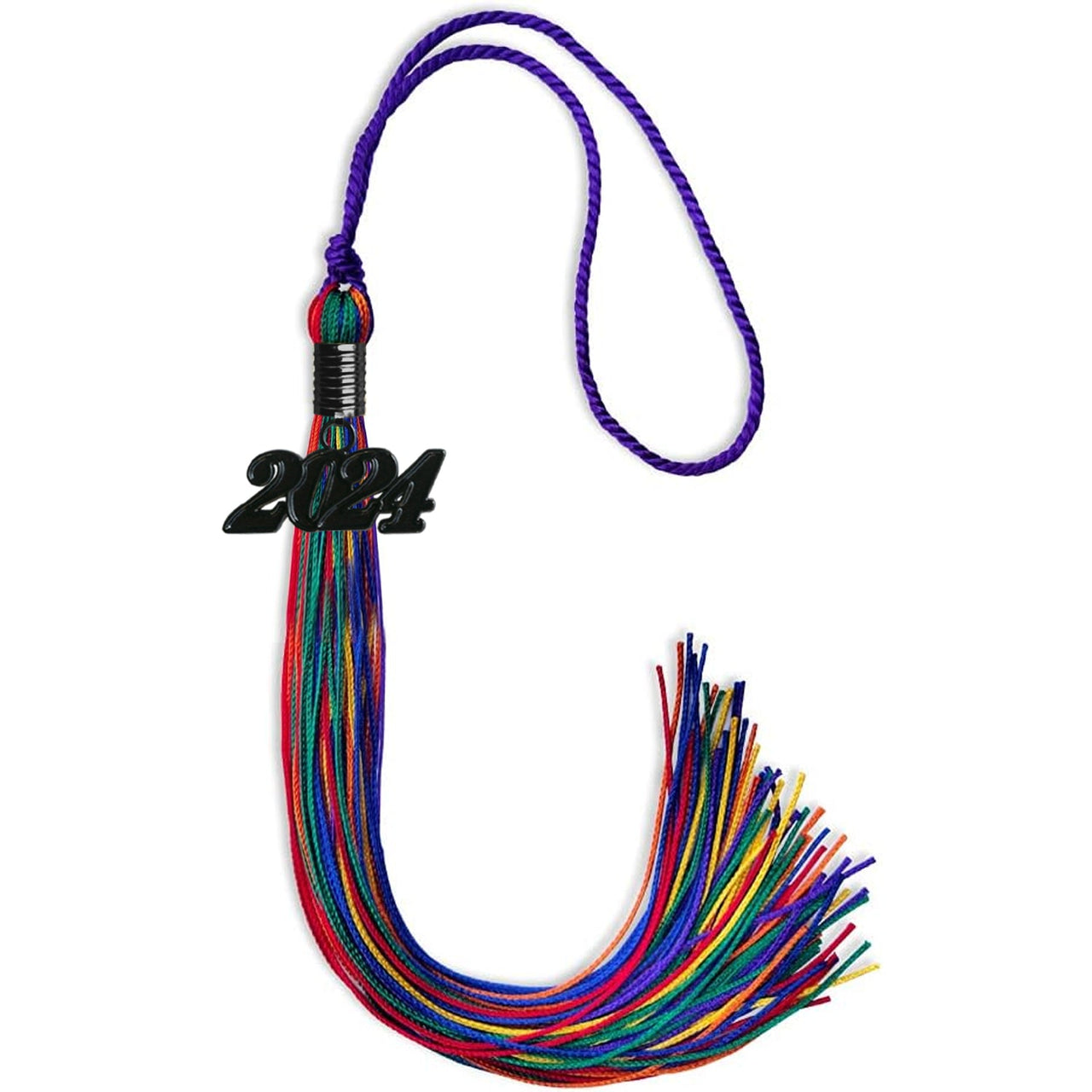 Rainbow Graduation Tassel With Black Date Drop - Endea Graduation