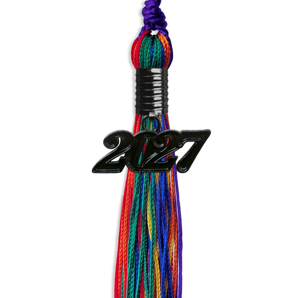 Rainbow Graduation Tassel With Black Date Drop - Endea Graduation