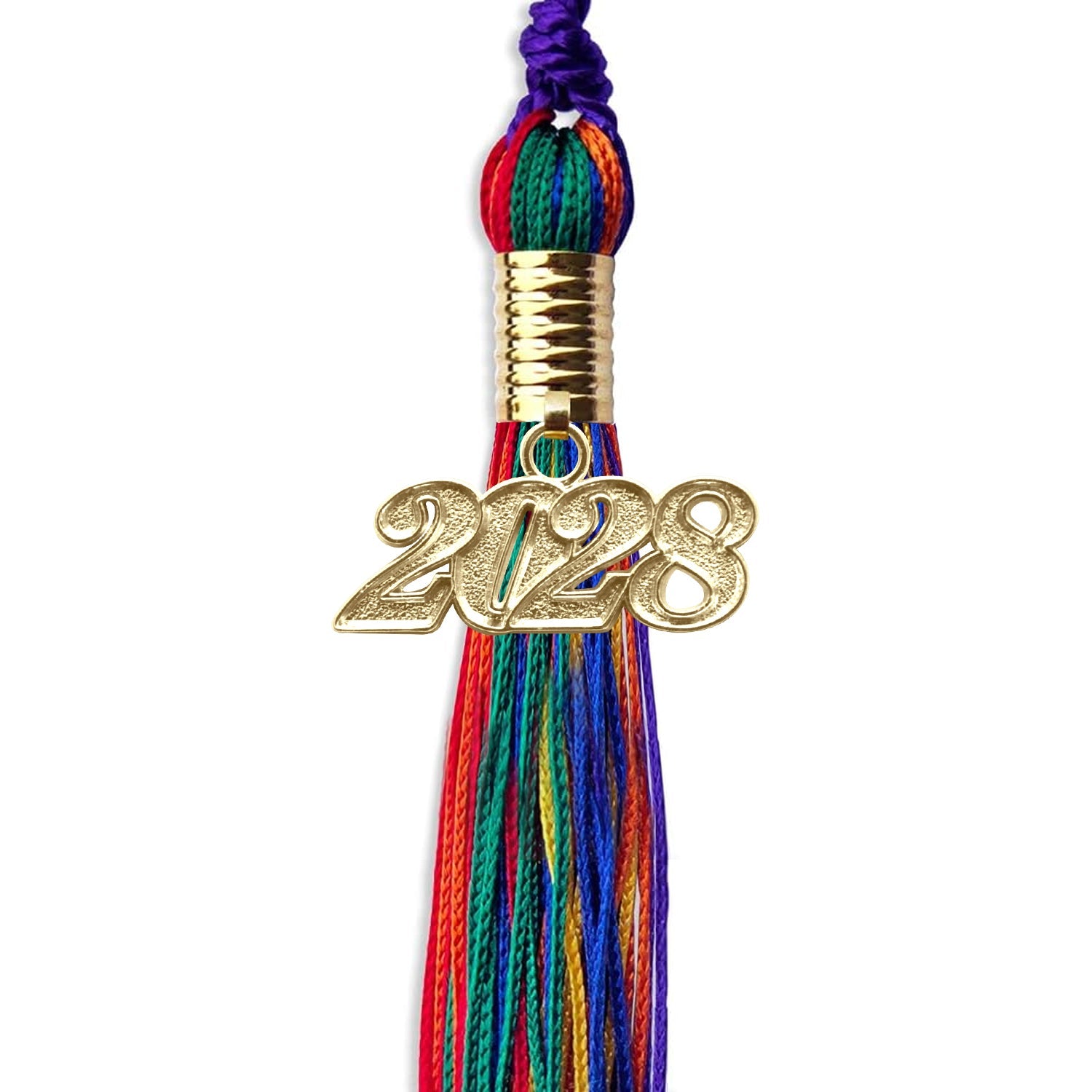 Rainbow Graduation Tassel With Gold Date Drop - Endea Graduation