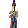 Rainbow Graduation Tassel With Gold Date Drop - Endea Graduation
