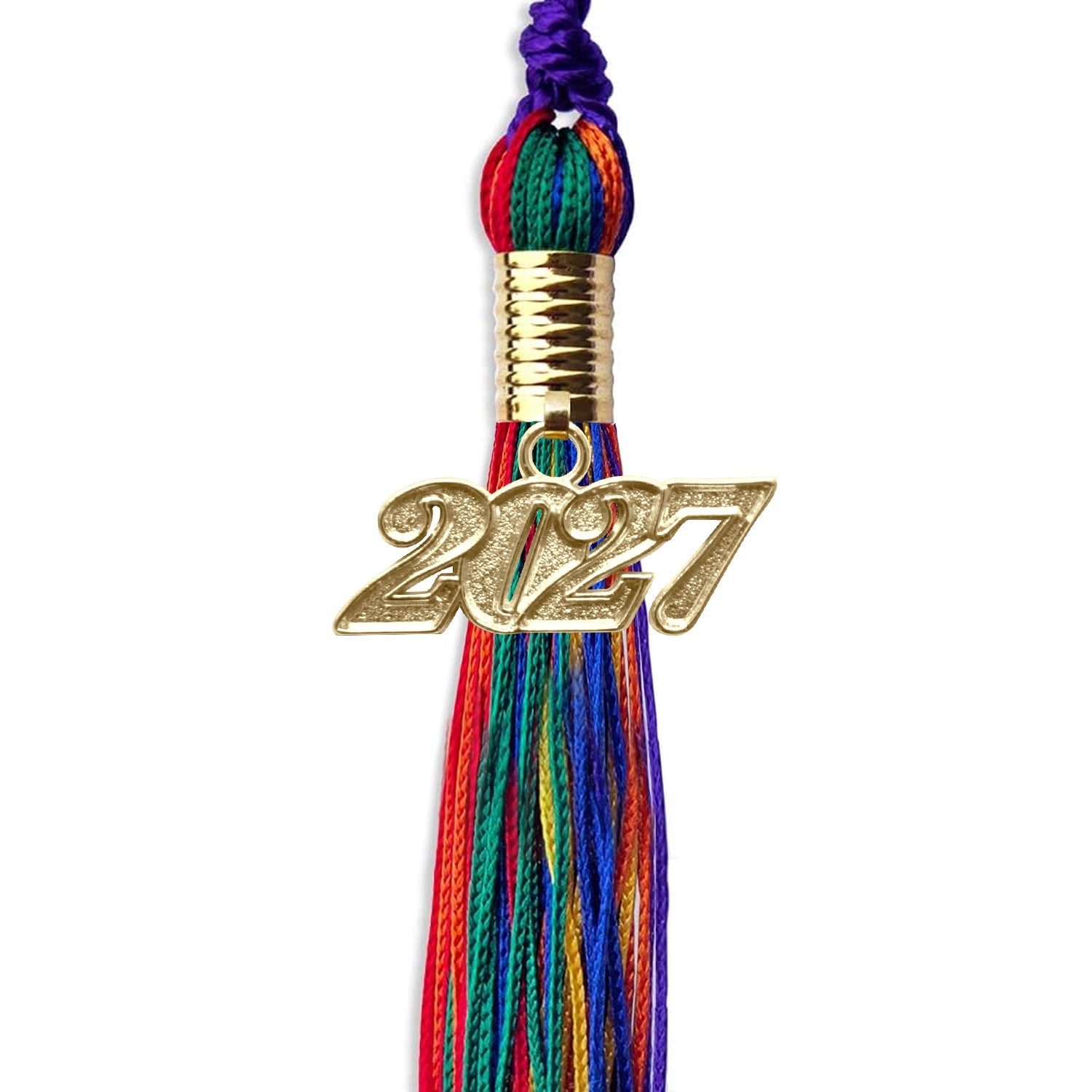 Rainbow Graduation Tassel With Gold Date Drop - Endea Graduation