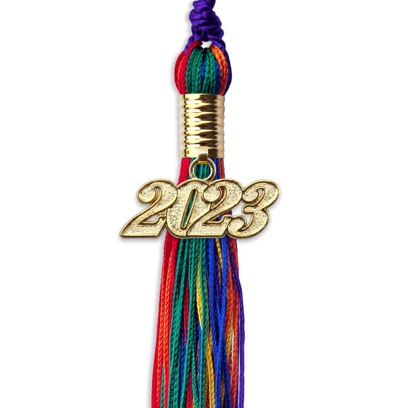 Rainbow Graduation Tassel With Gold Date Drop - Endea Graduation