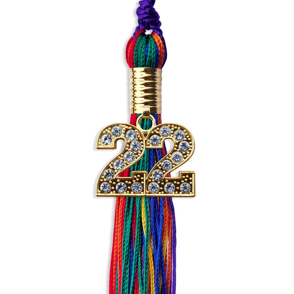 Rainbow Graduation Tassel With Gold Date Drop - Endea Graduation