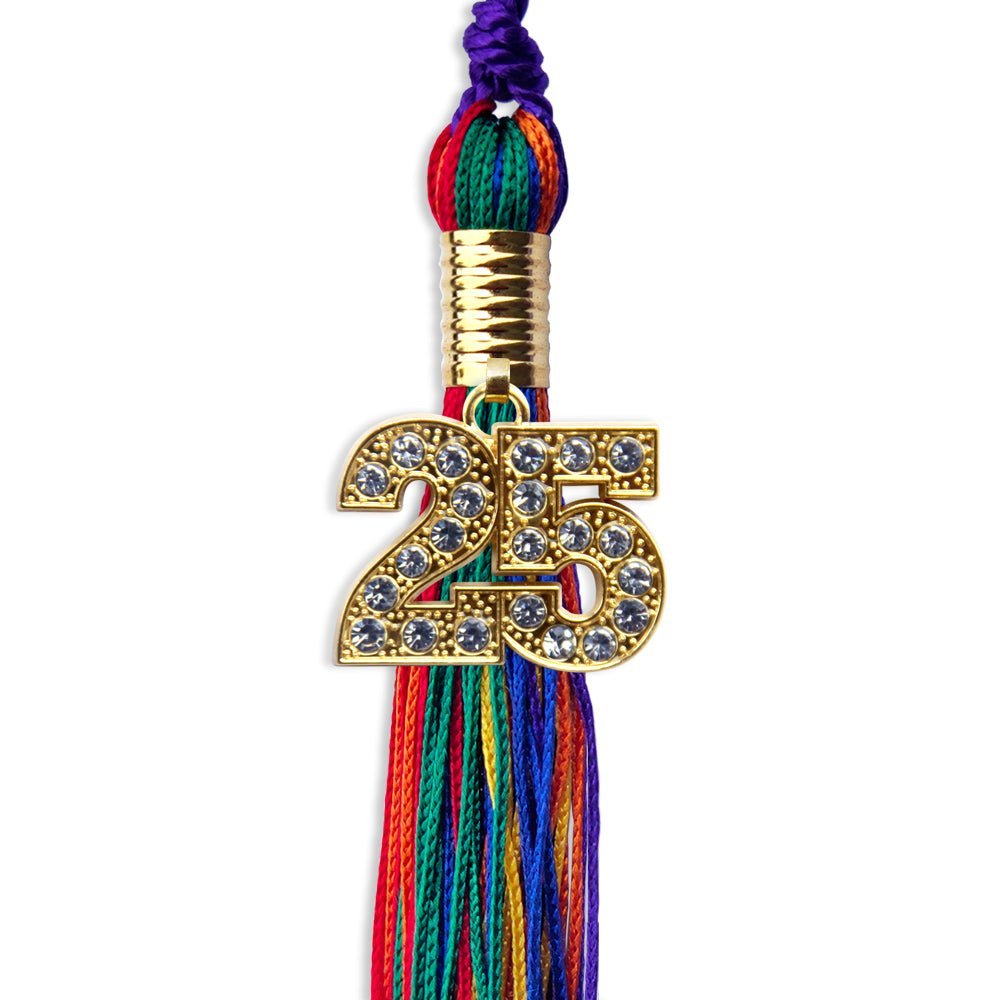 Rainbow Graduation Tassel With Gold Date Drop - Endea Graduation