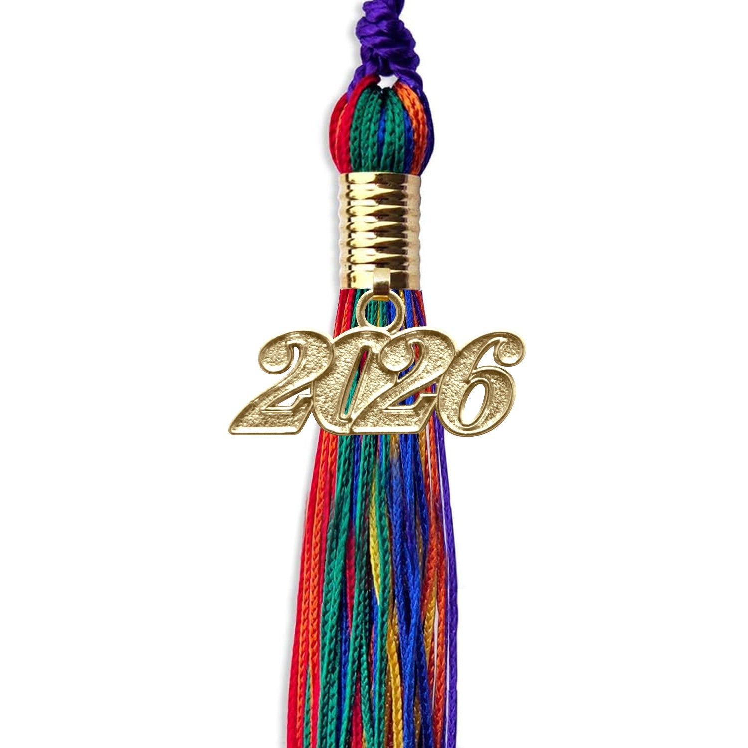 Rainbow Graduation Tassel With Gold Date Drop - Endea Graduation