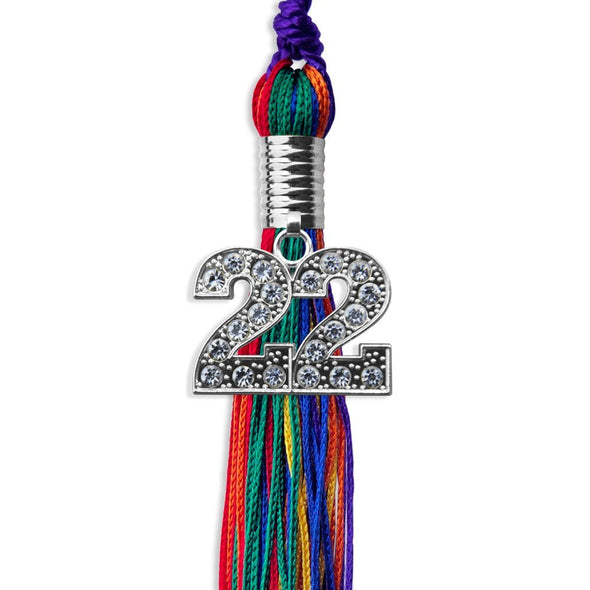 Rainbow Graduation Tassel With Silver Date Drop - Endea Graduation