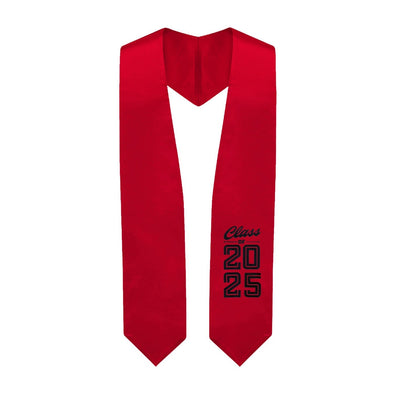 Red Class of 2025 Graduation Stole/Sash With Classic Tips - Endea Graduation