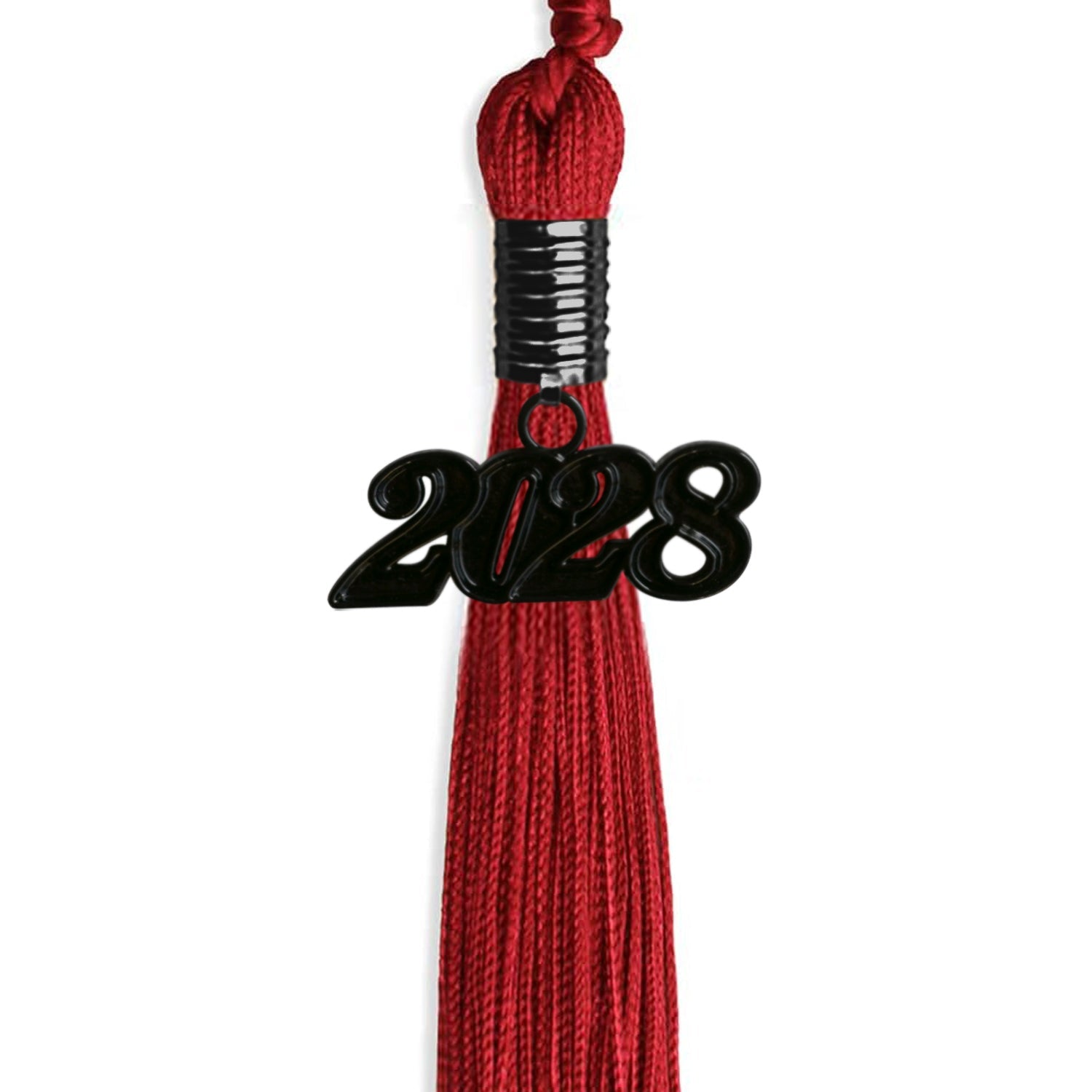 Red Graduation Tassel With Black Date Drop - Endea Graduation