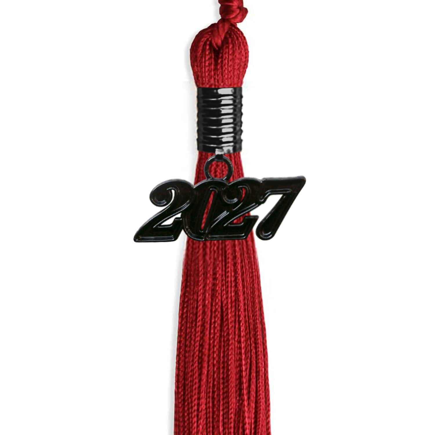 Red Graduation Tassel With Black Date Drop - Endea Graduation