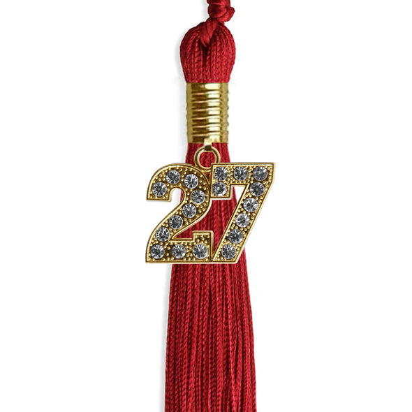 Red Graduation Tassel With Gold Date Drop - Endea Graduation