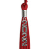 Red Graduation Tassel With Silver Stacked Date Drop - Endea Graduation