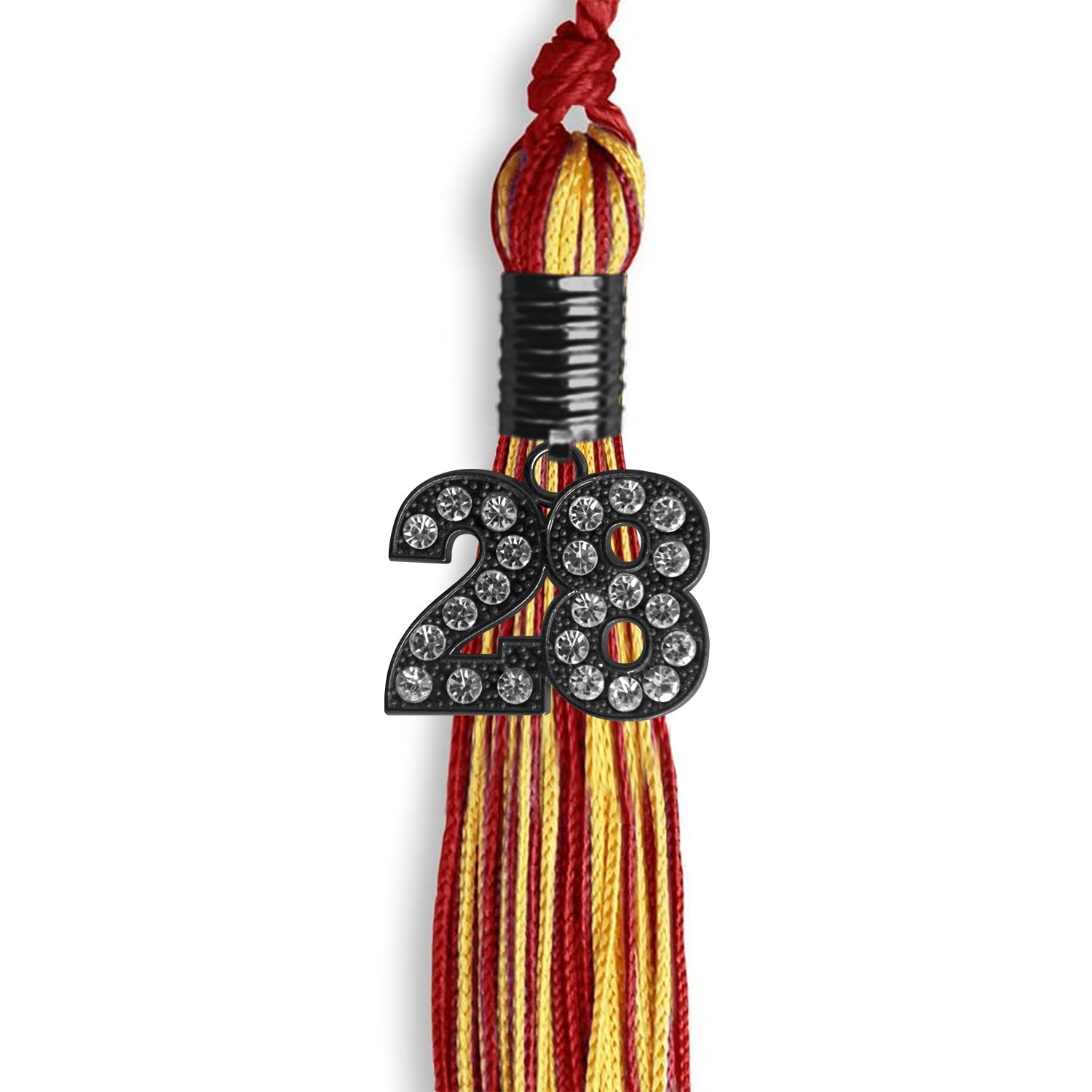 Red/Gold Mixed Color Graduation Tassel With Black Date Drop - Endea Graduation