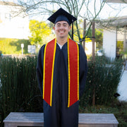 Red/Gold Plain Graduation Stole With Trim Color & Angled End - Endea Graduation