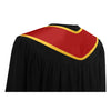 Red/Gold Plain Graduation Stole With Trim Color & Angled End - Endea Graduation
