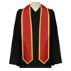 Red/Gold Plain Graduation Stole With Trim Color & Classic End - Endea Graduation
