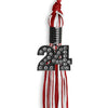 Red/White Mixed Color Graduation Tassel With Black Date Drop - Endea Graduation