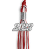 Red/White Mixed Color Graduation Tassel With Silver Date Drop - Endea Graduation