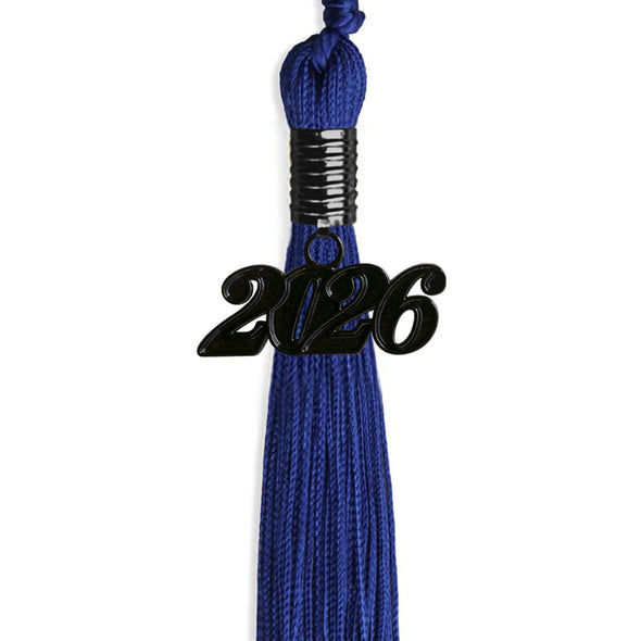 Royal Blue Graduation Tassel With Black Date Drop - Endea Graduation