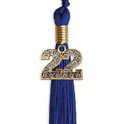 Royal Blue Graduation Tassel With Gold Date Drop - Endea Graduation