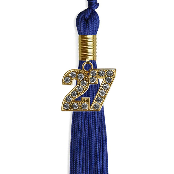 Royal Blue Graduation Tassel With Gold Date Drop - Endea Graduation