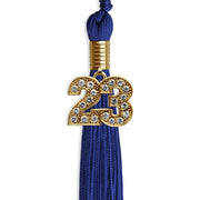 Royal Blue Graduation Tassel With Gold Date Drop - Endea Graduation