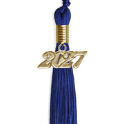 Royal Blue Graduation Tassel With Gold Date Drop - Endea Graduation