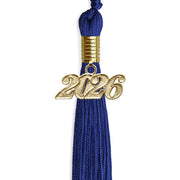 Royal Blue Graduation Tassel With Gold Date Drop - Endea Graduation