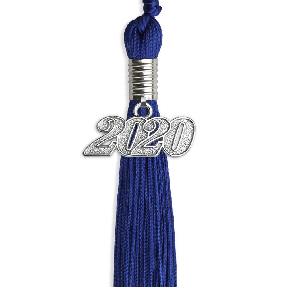 Royal Blue Graduation Tassel With Silver Date Drop - Endea Graduation