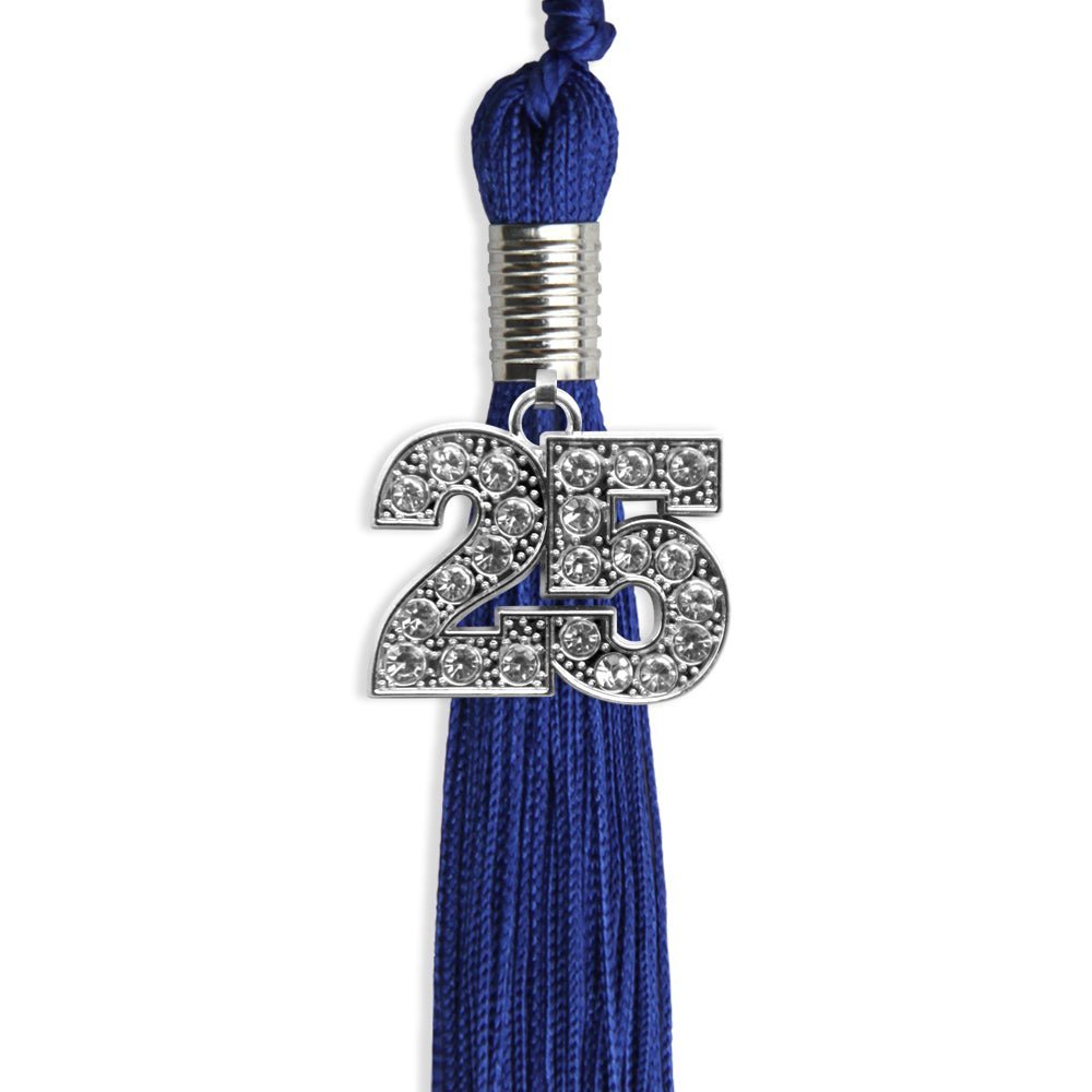 Royal Blue Graduation Tassel With Silver Date Drop - Endea Graduation